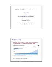 Lecture 1: Measuring Poverty, Slide 0