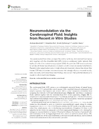 Neuromodulation Via the Cerebrospinal Fluid: Insights from Recent in Vitro Studies