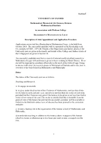 Readership in Mathematical Logic