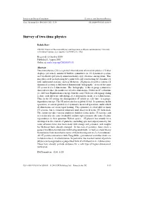Survey of Two-Time Physics