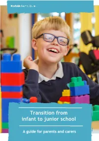 Transition from Infant to Junior School This Guidance Was Co-Produced in Collaboration with a Number of Organisations Including