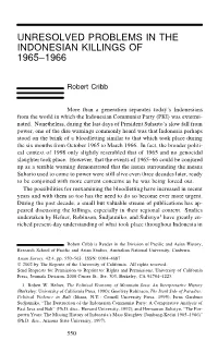 Unresolved Problems in the Indonesian Killings of 1965-1966