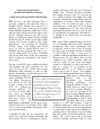 An Interview with Ben Grossman Conducted and Transcribed By