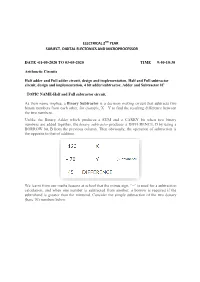 Digital Electonics and Microprocessor Date