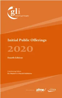 Initial Public Offerings 2020 Fourth Edition