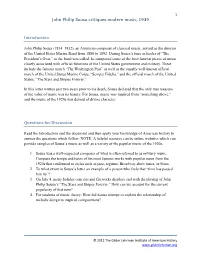 John Philip Sousa Critiques Modern Music, 1930 Introduction Questions
