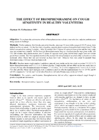 The Effect of Bromepheniramine on Cough Sensitivity in Normal Volunteers