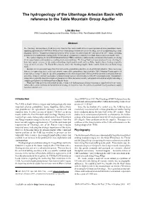 The Hydrogeology of the Uitenhage Artesian Basin with Reference to the Table Mountain Group Aquifer