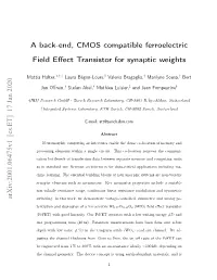 A Back-End, CMOS Compatible Ferroelectric Field Effect Transistor