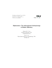 Alphanomics: the Informational Underpinnings of Market Efficiency