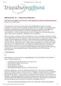 An Answer to the Question, What Is Postmodernism? by Niall Lucy & Steve Mickler