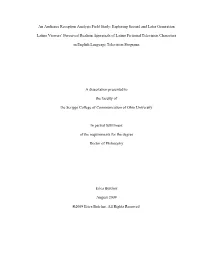 Exploring Second and Later Generation Latino Viewers' Perceived Realism Appraisals