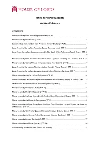 Fixed-Term Parliaments Written Evidence