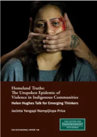 The Unspoken Epidemic of Violence in Indigenous Communities Helen Hughes Talk for Emerging Thinkers