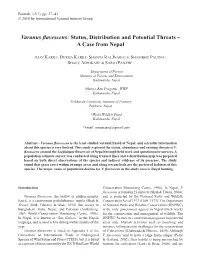 Varanus Flavescens: Status, Distribution and Potential Threats – a Case from Nepal