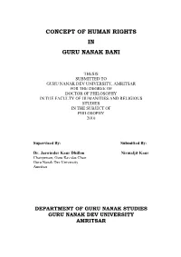 Concept of Human Rights in Guru Nanak Bani