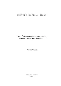 Differential Operators P the L -Dissipativity of Partial