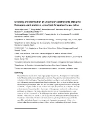 Diversity and Distribution of Unicellular Opisthokonts Along the European Coast Analyzed Using High-Throughput Sequencing