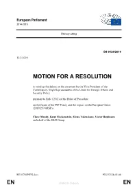 En En Motion for a Resolution