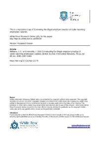 Evaluating the Illegal Employer Practice of Under-Reporting Employees' Salaries