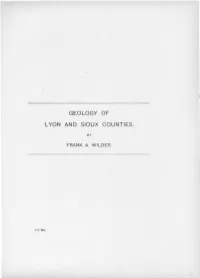 Geology of Lyon and Sioux Counties