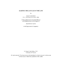 LEARNING the LANGUAGE of the LAND by Aliana Violet Parker B. A