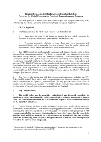 Progress Note of the G20 High-Level Independent Panel on Financing the Global Commons for Pandemic Preparedness and Response