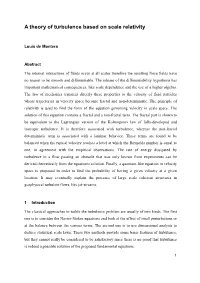 A Theory of Turbulence Based on Scale Relativity