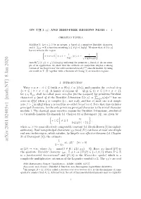 Arxiv:2001.02405V1 [Math.NT]
