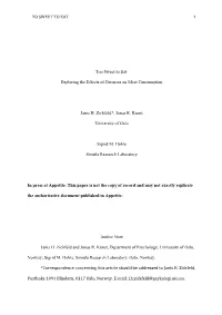 Exploring the Effects of Cuteness on Meat Consumption Janis H