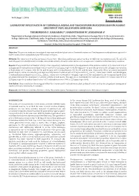 Laboratory Investigation of Terminalia Arjuna and Trachyspermum