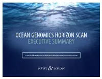 Ocean Genomics Horizon Scan Executive Summary