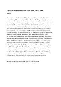 Resituating Erving Goffman: from Stigma Power to Black Power