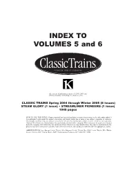 Classic Trains 2004-2005 Index
