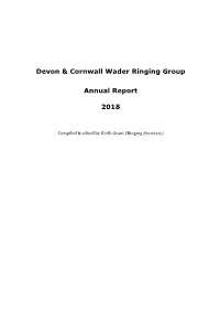 Devon & Cornwall Wader Ringing Group Annual Report 2018