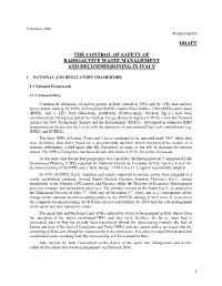 Draft the Control of Safety of Radioactive Waste Management And