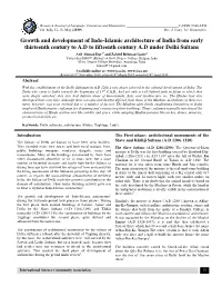 Growth and Development of Indo Thirteenth Century to A.D to Fifteenth