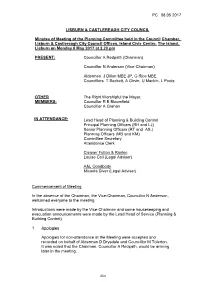 Minutes of the Proceedings of a Meeting of Held in the , on At