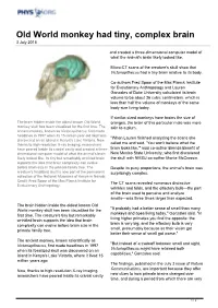 Old World Monkey Had Tiny, Complex Brain 3 July 2015