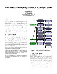 Performance from Aligning Smalltalk & Javascript Classes