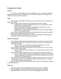 Propagation by Cuttings