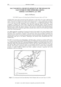 Regolith Characteristics of the Billabong Creek