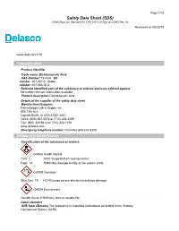 Safety Data Sheet (SDS) OSHA Hazcom Standard 29 CFR 1910.1200(G) and GHS Rev 03