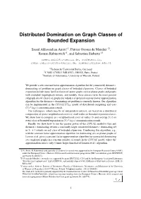 Distributed Domination on Graph Classes of Bounded Expansion