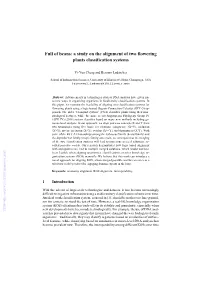 Full of Beans: a Study on the Alignment of Two Flowering Plants Classification Systems