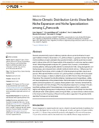 Macro-Climatic Distribution Limits Show Both Niche Expansion and Niche Specialization