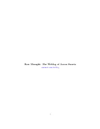 Raw Thought: the Weblog of Aaron Swartz Aaronsw.Com/Weblog