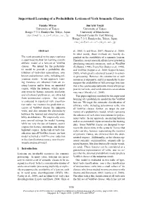 Supervised Learning of a Probabilistic Lexicon of Verb Semantic Classes