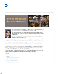 1 of 1 Forecast of Contracts to Be Advertised and Proposals to Be Solicited