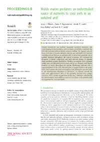An Understudied Source of Nutrients to Coral Reefs in an Unfished Atoll